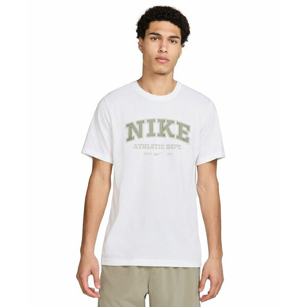 ナイキ メンズ シャツ トップス Men's Dri-FIT Fitness Short Sleeve Crewneck Logo T-Shirt White
