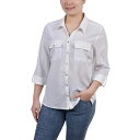 ニューヨークコレクション レディース カットソー トップス Petite 3/4 Roll Tab Blouse with Pockets Ivory(4)