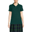ランズエンド レディース カットソー トップス Women's School Uniform Short Sleeve Mesh Polo Shirt Evergreen