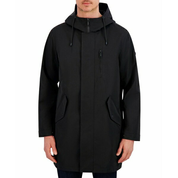 ヴィンスカムート メンズ ジャケット&ブルゾン アウター Men's Luxe Twill Duffle Transitional Coat Black