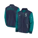 ナイキ メンズ ジャケット&ブルゾン アウター Men's Navy/Aqua Seattle Mariners Authentic Collection Dugout Full-Zip Bomber Jacket Navy, Aqua