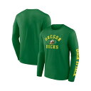 ファナティクス メンズ シャツ トップス Men's Apple Green Oregon Ducks Modern Arch 2-Hit Long Sleeve T-Shirt Apple Green(4)
