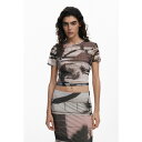 デジグアル レディース カットソー トップス Women's Arty print T-shirt Black(4)