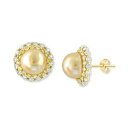 エフィー コレクション レディース ピアス&イヤリング アクセサリー EFFY Cultured South Sea Pearl (9mm), Yellow D...