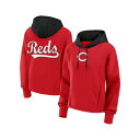 ファナティクス レディース パーカー・スウェットシャツ アウター Women's Red Cincinnati Reds Oversized High Hip ...