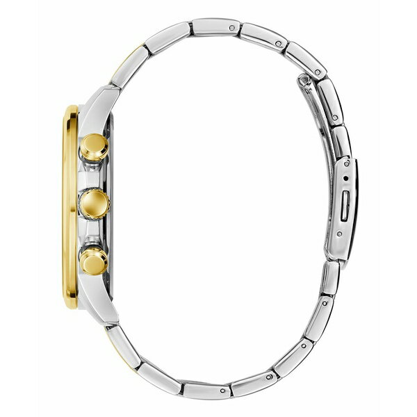 ゲス メンズ 腕時計 アクセサリー Men's Multi-Function Two-Tone Stainless Steel Watch, 44mm Two-Tone