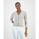 チャータークラブ レディース ニット&セーター アウター Women's V-Neck Button-Front Linen-Blend Cardigan, E...