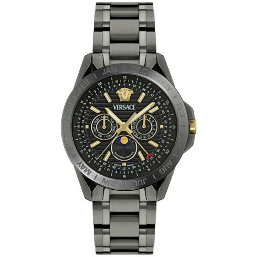 ヴェルサーチ メンズ 腕時計 アクセサリー Men's Swiss V-Galaxy Moonphase Gunmetal Ion Plated Bracelet Watch 43mm Gun ヴェルサーチ メンズ 腕時計 アクセサリー Men's Swiss V-Galaxy Moonphase Gunmetal Ion Plated Bracelet Watch 43mm Gun