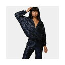 ベベ レディース パーカー・スウェットシャツ アウター Women's Bebe X Ciara Sequin Hoodie Jacket Midnight b...