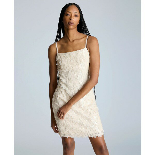 ケネスコール レディース ワンピース トップス Women's Sequin Slip Mini Dress Oyster