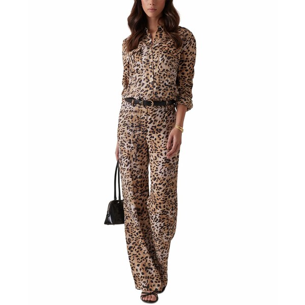 ゲス レディース カジュアルパンツ ボトムス Women's Enora Printed Straight-Leg Pants Cheetah Skin Print