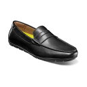 フローシャイム メンズ スリッポン・ローファー シューズ Men's Motor Smooth Moc Toe Penny Loafer Black