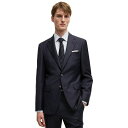 ヒューゴボス メンズ ジャケット&ブルゾン アウター Men's Virgin Wool Slim-Fit Jacket Navy