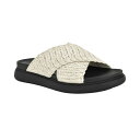カルバンクライン レディース サンダル シューズ Women's Pacen Woven Crisscross Flat Sandals White(4)