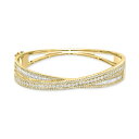 エフィー コレクション レディース ブレスレット・バングル・アンクレット アクセサリー EFFY Diamond Round & Baguette Crossover Bangle Bracelet (2-1/6 ct. t.w.) in 14k Yellow Gold Ylw/wht Go(4)