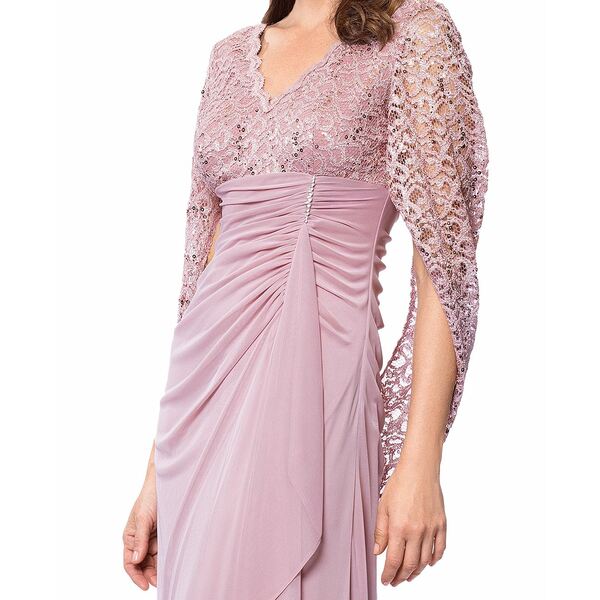 ベッツィ アンド アダム レディース ワンピース トップス Petite Draped Lace Back Gown Rose