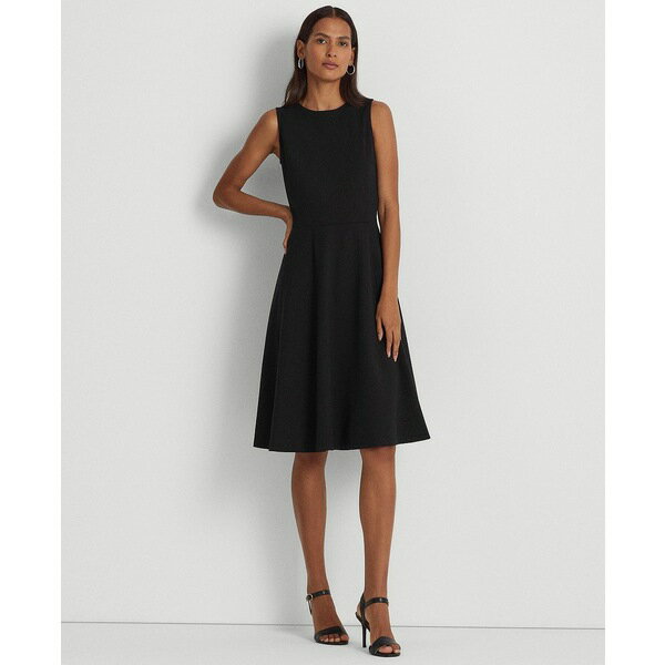 ラルフローレン レディース ワンピース トップス Women's Ponte Fit-and-Flare Dress Black