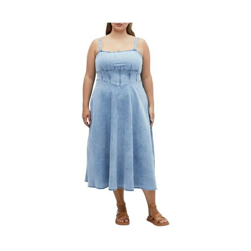 シティーシック レディース ワンピース トップス Plus Size Denim Corset Dress Light denim シティーシック レディース ワンピース トップス Plus Size Denim Corset Dress Light denim