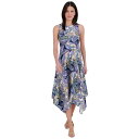 ヴィンスカムート レディース ワンピース トップス Women's Printed High-Low-Hem Dress Blue Multi