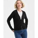 チャータークラブ レディース ニット&セーター アウター Women's V-Neck Button-Front Linen-Blend Cardigan, E...