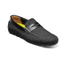 フローシャイム メンズ スリッポン・ローファー シューズ Men's Motor Knit Moc Toe Penny Loafer Black