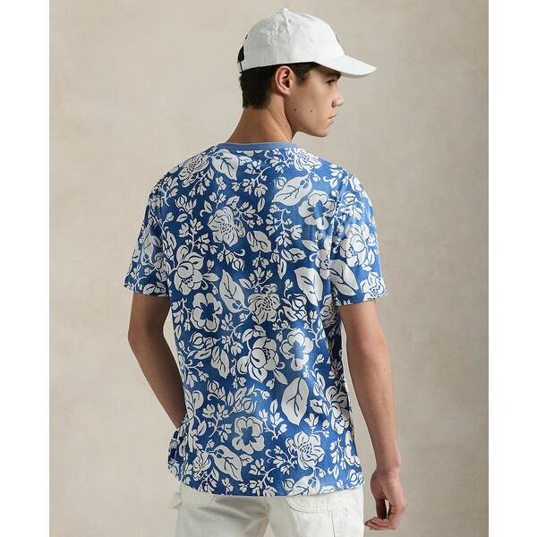 ラルフローレン メンズ シャツ トップス Men's Classic-Fit Floral Jersey T-Shirt Mengrove FL Campus Blue