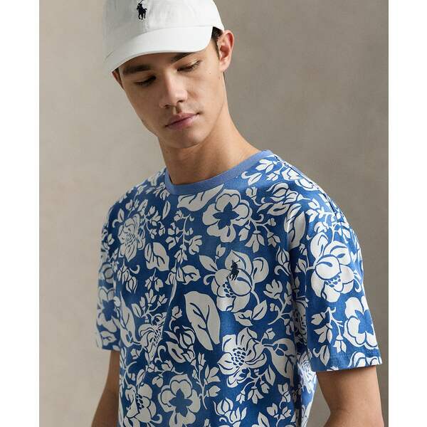 ラルフローレン メンズ シャツ トップス Men's Classic-Fit Floral Jersey T-Shirt Mengrove FL Campus Blue