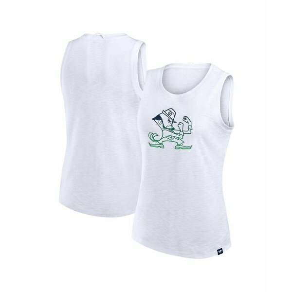 ファナティクス レディース カットソー トップス Women's White Notre Dame Fighting Irish Activate Slub Tank Top White