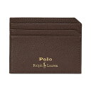 ラルフローレン メンズ 財布 アクセサリー Men's Pebbled Leather Card Case Dark Brown