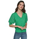 カールラガーフェルド レディース ニット&セーター アウター Women's Puffed-Sleeve V-Neck Sweater Flore Green(4)
