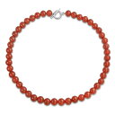 ブリング レディース ネックレス・チョーカー・ペンダントトップ アクセサリー Plain Simple Smooth Classic Red Natural C...