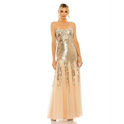 マックダガル レディース ワンピース トップス Women's Sleeveless Sequin Mesh Gown Rose gold マックダガル レディース ワンピース トップス Women's Sleeveless Sequin Mesh Gown Rose gold