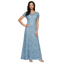 アレックスイブニングス レディース ワンピース トップス Women's Soutache Sequinned A-Line Dress Sky Blue(4)