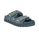 ゲス レディース サンダル シューズ Women's Fabulon Two Strap Sporty Footbed Sandals Denim Blue Fray(4)