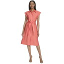 ホルストンヘリテイジ レディース ワンピース トップス Women's Satin Belted Cap-Sleeve Shirtdress Coral