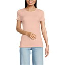 ランズエンド レディース カットソー トップス Petite Micro Rib T-Shirt Tinted peach(4)