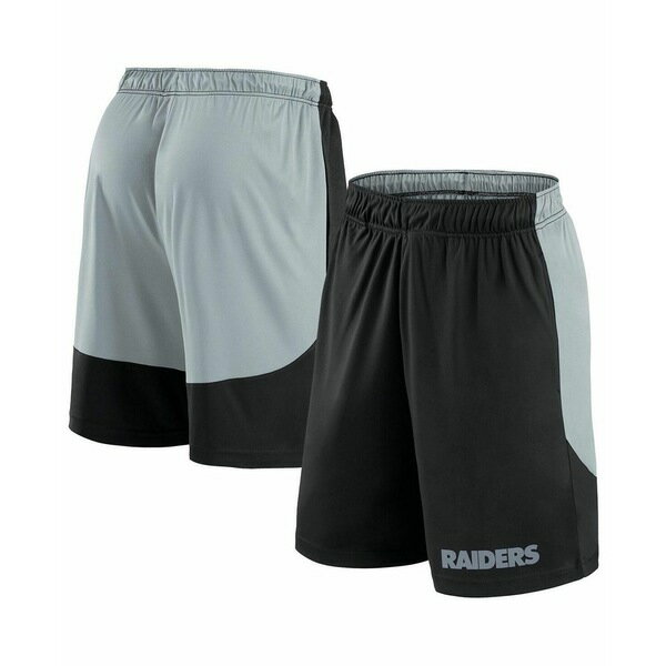 ファナティクス メンズ カジュアルパンツ ボトムス Men's Black/Silver Las Vegas Raiders Big Tall Launch Shorts Black, Silver