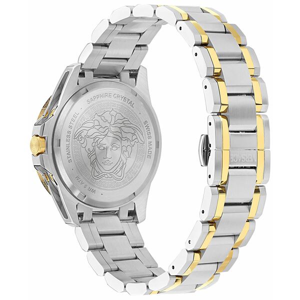 ヴェルサーチ メンズ 腕時計 アクセサリー Men's Swiss V-Galaxy Moonphase Two-Tone Stainless Steel Bracelet Watch 43mm Two Tone