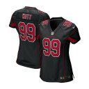 ナイキ レディース カットソー トップス Women's J.J. Watt Cardinal Arizona Cardinals Game Jersey Black/Red(4)