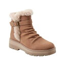 アース レディース ブーツ シューズ Women's Yara Cozy Waterproof Lug Sole Boots Cognac Suede