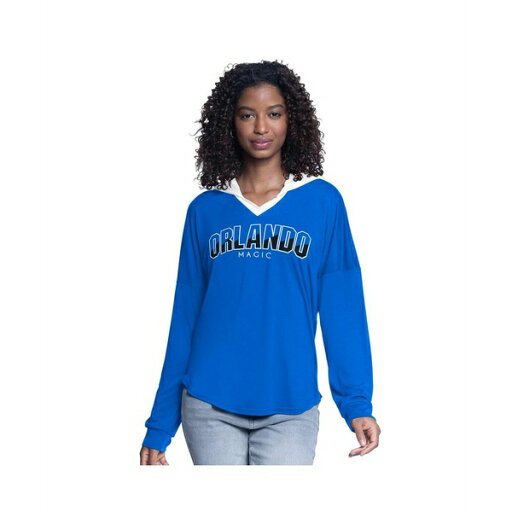 カールバンクス レディース カットソー トップス Women's Blue Orlando Magic Bench Player Oversized Long Sleeve Hooded Top Blue カールバンクス レディース カットソー トップス Women's Blue Orlando Magic Bench Player Oversized Long Sleeve Hooded Top Blue