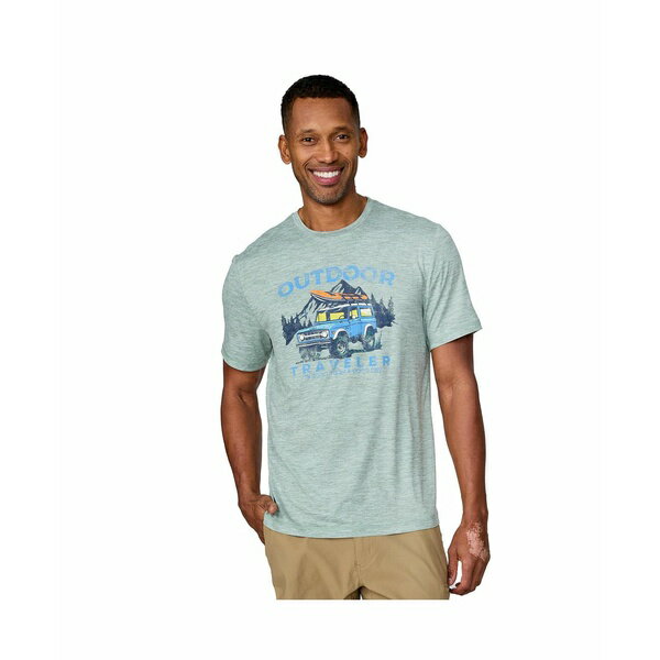 フリー カントリー メンズ シャツ トップス Men's Super Soft Short Sleeve Crew Tee - 2 Pack Basil/i..