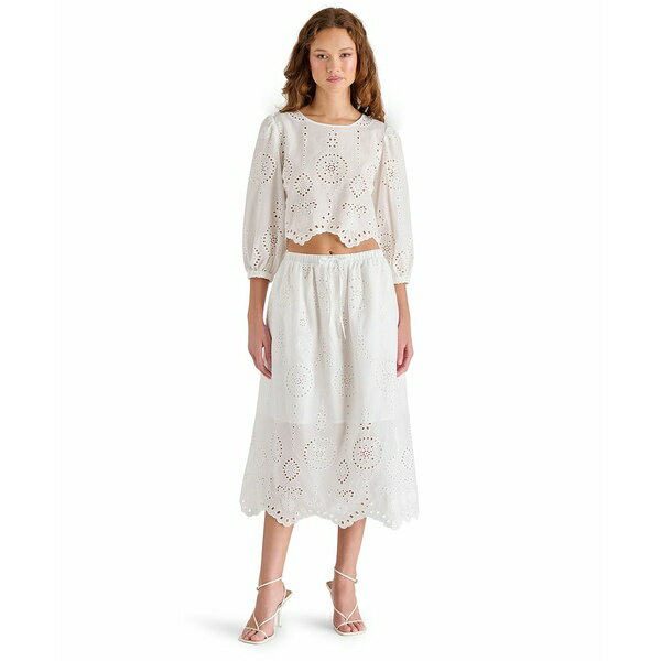 スティーブ マデン レディース スカート ボトムス Women's Anaisa Tie-Waist Eyelet Midi Skirt Antique