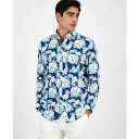 クラブルーム メンズ シャツ トップス Men's Regular-Fit Stretch Floral Button-Down Poplin Shirt, Exclusively at Macy's Ocean Floo(4)
