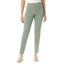 グロリアバンデービルト レディース カジュアルパンツ ボトムス Women's Tummy-Control Pull-On Slim Trousers, Regular, Short & Long Lt/pas Grn(4)