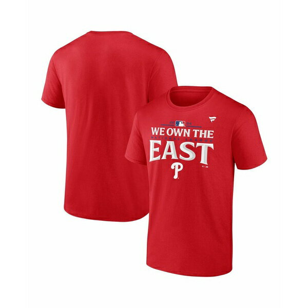 ファナティクス メンズ シャツ トップス Men's Red Philadelphia Phillies 2024 NL East Division Champions Big Tall Locker Room T-Shirt Red
