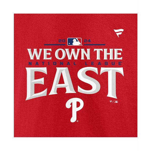 ファナティクス メンズ シャツ トップス Men's Red Philadelphia Phillies 2024 NL East Division Champions Big Tall Locker Room T-Shirt Red