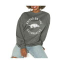 ゲームデイ レディース カットソー トップス Women's Charcoal Arkansas Razorbacks Good Vibes Premium Fleece Drop Shoulder Pullover Sweatshirt Charcoal