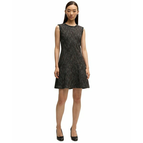 ヒューゴボス レディース ワンピース トップス Women's Boucle Tape-Trim Dress Open Misc