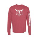 ソフト?アズ ア?グレープ レディース カットソー トップス Women's Red Philadelphia Phillies Pigment Dye Long Sleeve T-Shirt Red(4)